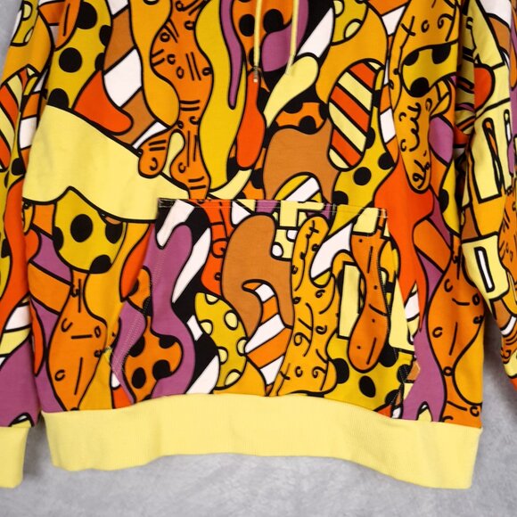 Puma BRITTO Hoodie Mens Large Yellow Orange AOP Graffiti Art Streatwear 90s insp - Picture 8 of 16
